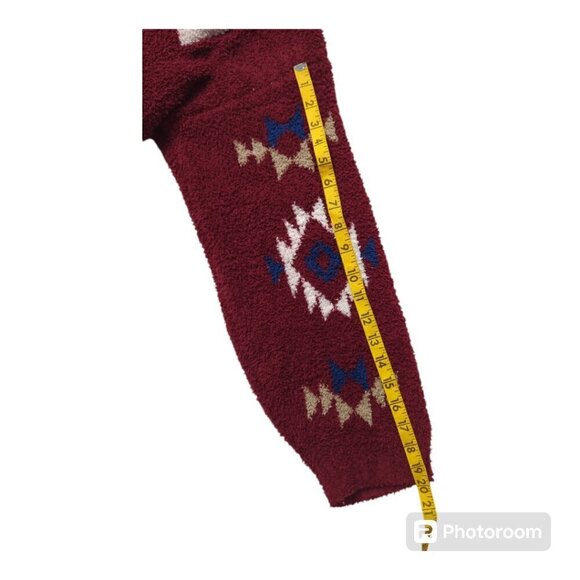 HEYSON Full Size Aztec Soft Fuzzy Sweater Color Red Wine Size 3X - Picture 9 of 11